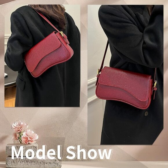 2025 Small Shoulder Bag Y2K Purse for Women, Crocodile Clutch Purse Handbag Satc - Picture 7 of 7